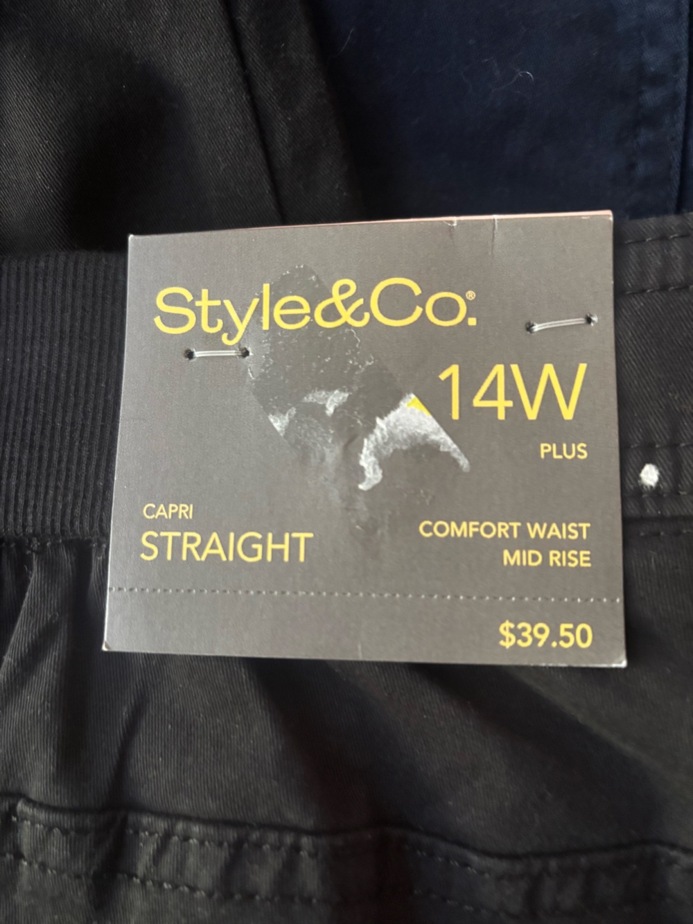 NWT! Style & Co. Plus Size Comfort Waist Capri Pants 2 pair (black and navy) 14W - Picture 6 of 6